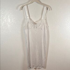 Vassarette White Lace Trimmed Slip Dress Size Large
